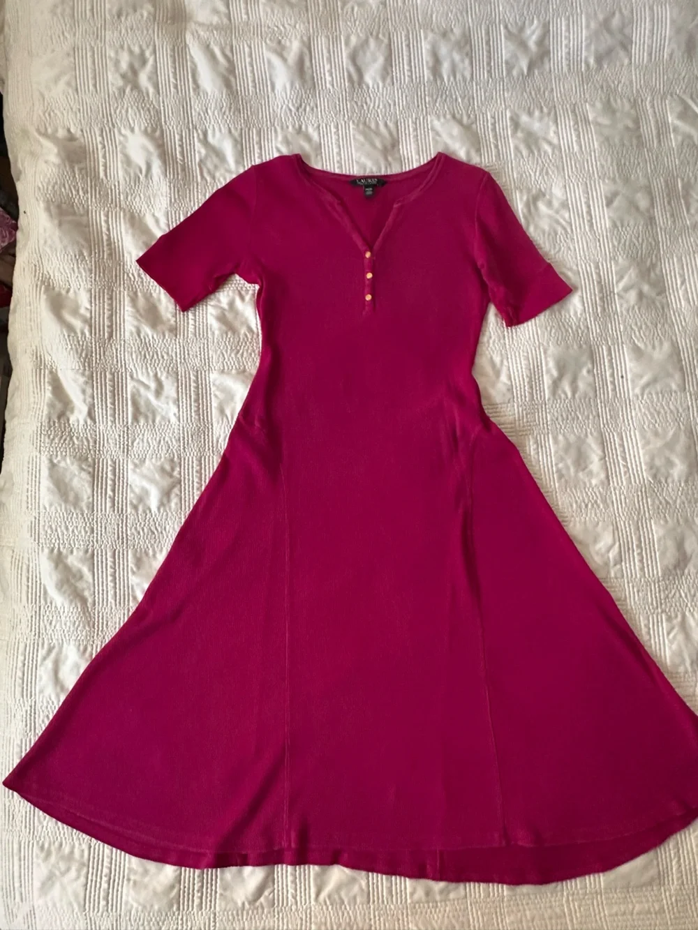 Ralph Lauren Short-Sleeve Tunic in Vibrant Magenta